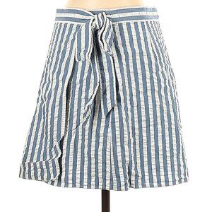 J.Crew Women's Striped Wrap Bow Tie Cotton Casual Short Mini Skirt, Sz 4